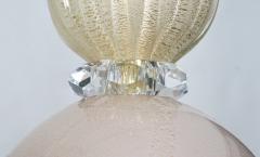 Contemporary Bespoke Italian Crystal Pink Gold Cream Murano Glass Pendant Light - 1474268