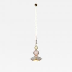 Contemporary Bespoke Italian Crystal Pink Gold Cream Murano Glass Pendant Light - 1499016