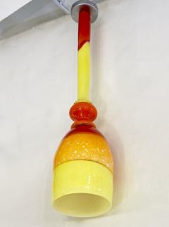 Contemporary Bespoke Italian Organic Yellow Orange Murano Glass Pendant Light - 3355249