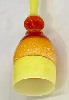 Contemporary Bespoke Italian Organic Yellow Orange Murano Glass Pendant Light - 3355251