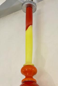 Contemporary Bespoke Italian Organic Yellow Orange Murano Glass Pendant Light - 3355252