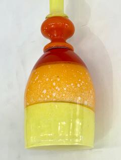 Contemporary Bespoke Italian Organic Yellow Orange Murano Glass Pendant Light - 3355256