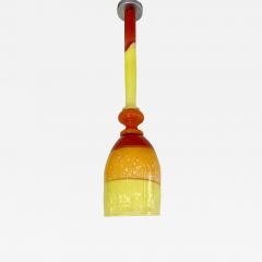 Contemporary Bespoke Italian Organic Yellow Orange Murano Glass Pendant Light - 3359766