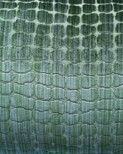 Contemporary Bevilacqua Green Silk Velvet Pillows In Crocodile Pattern - 3344871