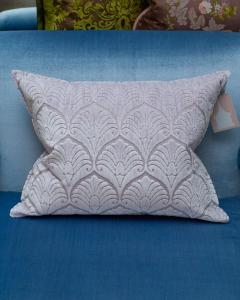 Contemporary Bevilacqua Lilac Silk Velvet Pillows In Palmya Pattern - 3344864