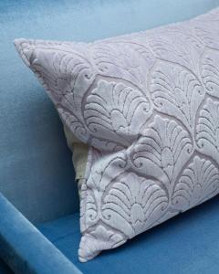 Contemporary Bevilacqua Lilac Silk Velvet Pillows In Palmya Pattern - 3344866