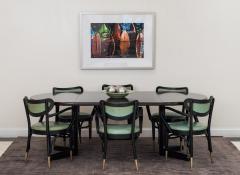 Contemporary Black Ebonized Round Dining Table - 4659050