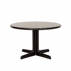 Contemporary Black Ebonized Round Dining Table - 4717837