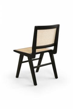 Contemporary Black Finished Wood And Cane Dining Chairs - 3171525