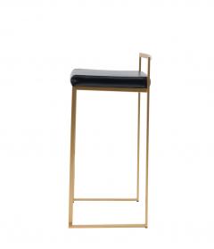 Contemporary Black Leather Bar Stools - 4171763