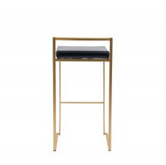Contemporary Black Leather Bar Stools - 4171764