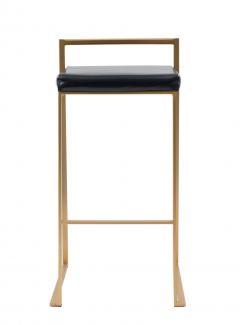 Contemporary Black Leather Bar Stools - 4171765