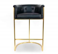 Contemporary Black Leather Bar Stools - 4666068