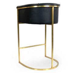 Contemporary Black Leather Bar Stools - 4666071