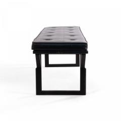 Contemporary Black Leather Button Tufted Benches - 4666045