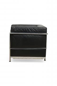 Contemporary Black Leather and Steel Tube Lounge Chairs - 4656251