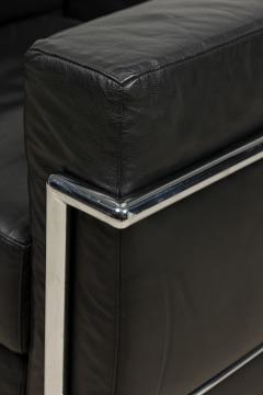 Contemporary Black Leather and Steel Tube Lounge Chairs - 4656254
