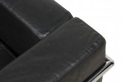 Contemporary Black Leather and Steel Tube Lounge Chairs - 4656256