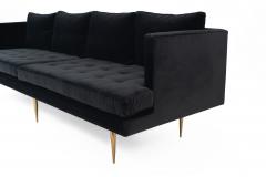 Contemporary Black Velvet Sofa - 4171768