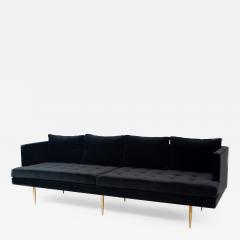 Contemporary Black Velvet Sofa - 4227211