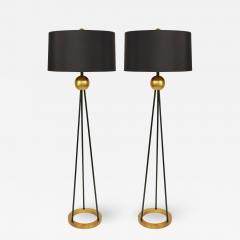 Contemporary Black and Gold Metal Floor Lamps - 1382871