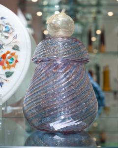 Contemporary Blue Pink and Gold Murano Glass Cookie Jar by Gabriele Urban - 3403050