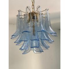 Contemporary Blue Selle Murano Glass Chandelier - 4385601