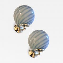 Contemporary Blue Swirl Rods Murano Glass Wall Sconces Set of Two - 4569931