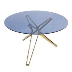 Contemporary Brass And Fum Glass Circular Table The Netherlands - 866495