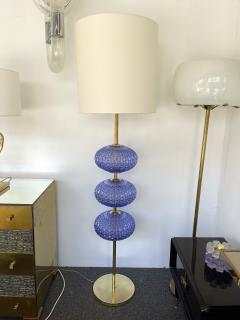 Contemporary Brass Blue Bulbs Murano Glass Floor Lamp Italy - 2126766