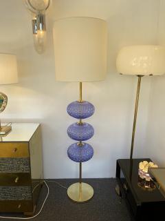 Contemporary Brass Blue Bulbs Murano Glass Floor Lamp Italy - 2126772