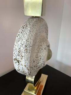 Contemporary Brass Ceramic Murano Glass Eye Sculpture Lamp Italy - 2876403