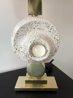 Contemporary Brass Ceramic Murano Glass Eye Sculpture Lamp Italy - 2876406