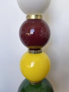 Contemporary Brass Murano Glass Atomo Ball Floor Lamp Italy - 2489995