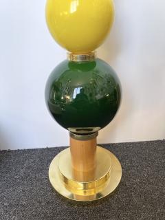 Contemporary Brass Murano Glass Atomo Ball Floor Lamp Italy - 2490004