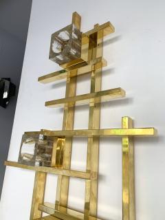 Contemporary Brass Murano Glass Cubic Sconces Italy - 1175623