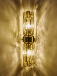 Contemporary Brass and Amber Murano Glass Wall Sconce - 4721062