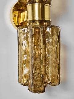 Contemporary Brass and Amber Murano Glass Wall Sconce - 4721063