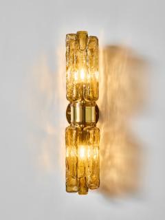 Contemporary Brass and Amber Murano Glass Wall Sconce - 4721064