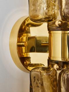 Contemporary Brass and Amber Murano Glass Wall Sconce - 4721065
