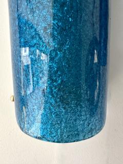 Contemporary Brass and Blue Murano Glass Sconces Italy - 3464885