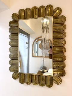 Contemporary Brass and Murano Glass Mirror Italy - 3536844