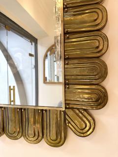 Contemporary Brass and Murano Glass Mirror Italy - 3536845