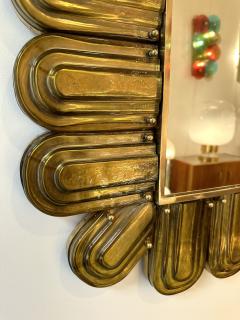 Contemporary Brass and Murano Glass Mirror Italy - 3536847