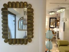 Contemporary Brass and Murano Glass Mirror Italy - 3536850