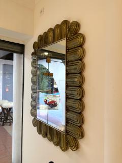 Contemporary Brass and Murano Glass Mirror Italy - 3536853