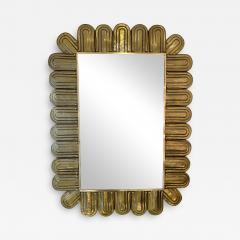 Contemporary Brass and Murano Glass Mirror Italy - 3541695