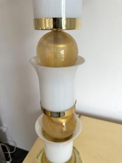 Contemporary Brass and Murano Glass Palm Lamp Italy - 3042848