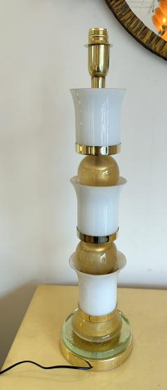 Contemporary Brass and Murano Glass Palm Lamp Italy - 3042852