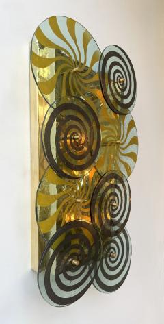 Contemporary Brass and Murano Glass Spiral Sconce Italy - 4545826